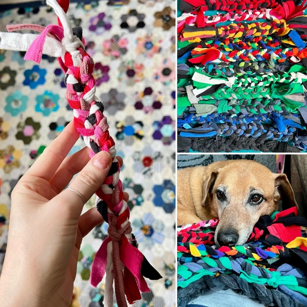 Colorful Dog Tug Toy - Braided Upcycled